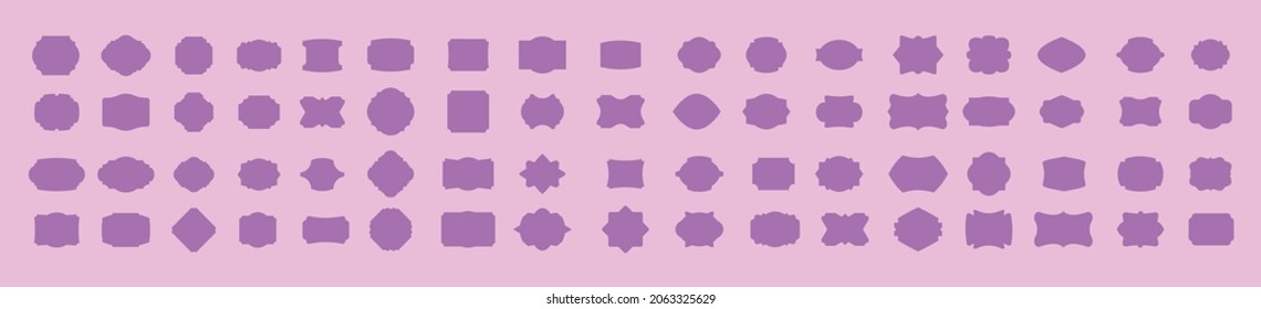 Wedding frame. Tag. Mailbox Monogram, Basic Shapes, Monogram Frame. Empty frame and label. Logo Vector Template. Pink