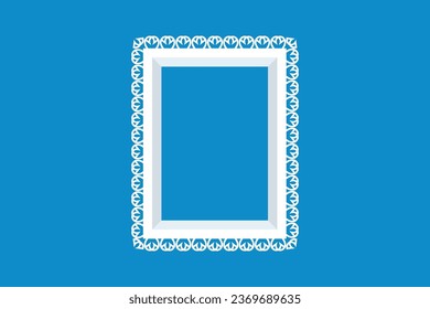 Wedding frames white color with blue background editable vector