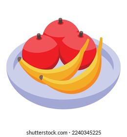 Wedding fruits icon isometric vector. Marriage event. Service cake