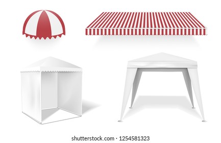 Wedding gazebo isolated icon set. Realistic set of wedding gazebo isolated vector icons for web design