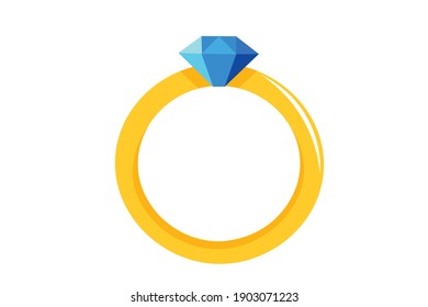 Wedding Gem Ring Vector Illustration