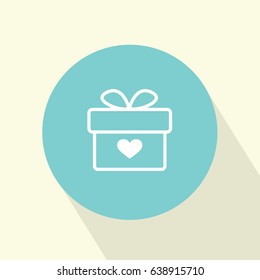 wedding gift box flat icon