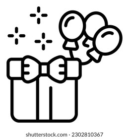 Wedding gift box icon outline vector. Event service. Delivery party