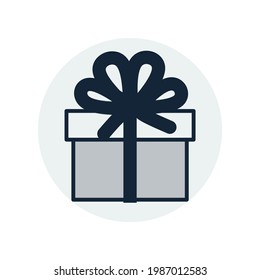icono de caja de regalo de boda con cinta
