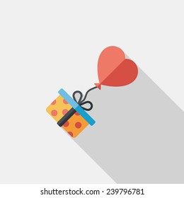 wedding gift flat icon with long shadow,eps10