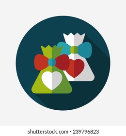 wedding gift flat icon with long shadow,eps10