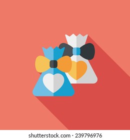wedding gift flat icon with long shadow,eps10