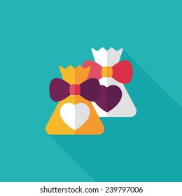 wedding gift flat icon with long shadow,eps10