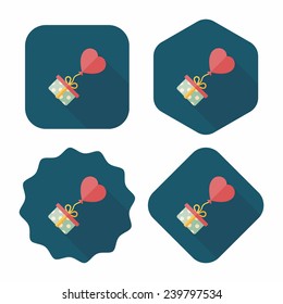wedding gift flat icon with long shadow,eps10