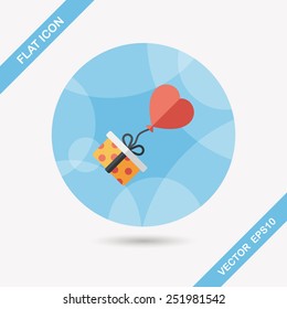 wedding gift flat icon with long shadow,eps10