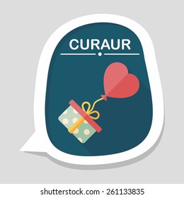 wedding gift flat icon with long shadow,eps10
