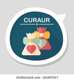 wedding gift flat icon with long shadow,eps10