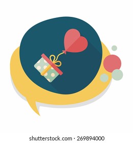 wedding gift flat icon with long shadow,eps10