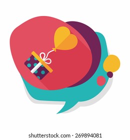 wedding gift flat icon with long shadow,eps10