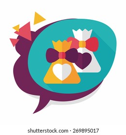 wedding gift flat icon with long shadow,eps10