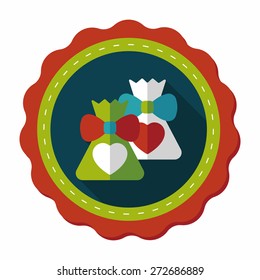 wedding gift flat icon with long shadow,eps10