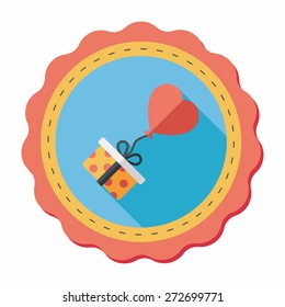 wedding gift flat icon with long shadow,eps10