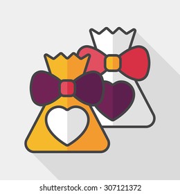 wedding gift flat icon with long shadow,eps10