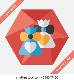 wedding gift flat icon with long shadow,eps10