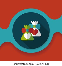 wedding gift flat icon with long shadow,eps10