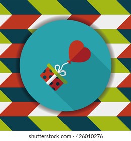 wedding gift flat icon with long shadow,eps10
