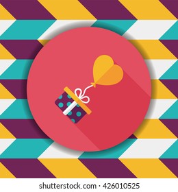 wedding gift flat icon with long shadow,eps10
