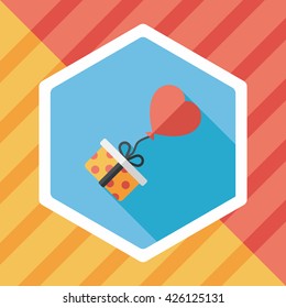 wedding gift flat icon with long shadow,eps10