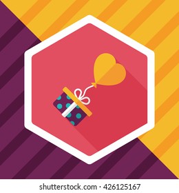 wedding gift flat icon with long shadow,eps10