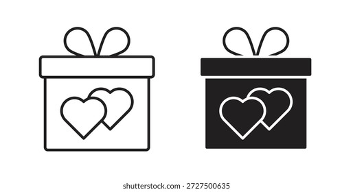 Ícone de presente de casamento vetor isolado Ilustração. Pictograma vetorial para web e app