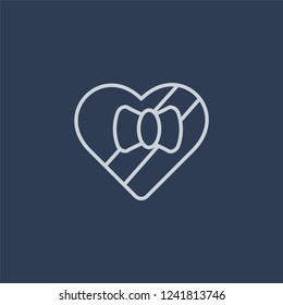 wedding Gift icon. wedding Gift linear design concept from Wedding and love collection. Simple element vector illustration on dark blue background.