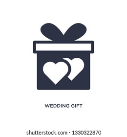 wedding gift icon. Simple element illustration from birthday party and wedding concept. wedding gift editable symbol design on white background. Can be use for web and mobile.