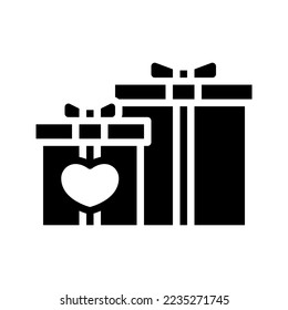 Icono de regalo de bodas ilustración de vector plantilla aislado en fondo blanco