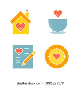 wedding and gift icons set