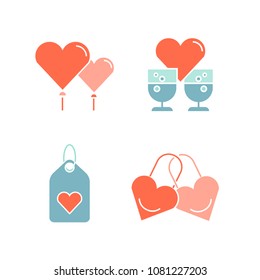 wedding and gift icons set