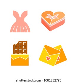 wedding and gift icons set