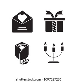 wedding and gift icons set