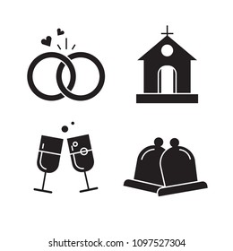 wedding and gift icons set