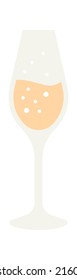 Wedding glass with champagne. Vector illustration