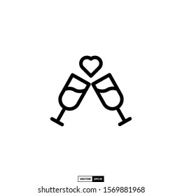 Wedding glass icon, design inspiration vector template for interface and any purpose