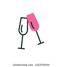 wedding glass icon vector design. icon design with modern style