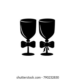 wedding glasses icon. Lovers icon. Wedding element icon. Premium quality graphic design. Signs, symbols collection icon for websites, web design, mobile, info graphics on white background