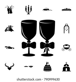 wedding glasses icon. Set of wedding elements icon. Photo camera quality graphic design collection icons for websites, web design, mobile app on white background