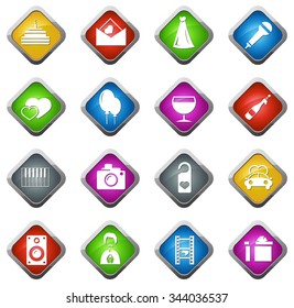 Wedding glossy web icon set