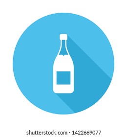 Wedding glyph Icon Vector Champagne Bottle. Congratulation, celebration, wine icon. Alcohol drink glass icon