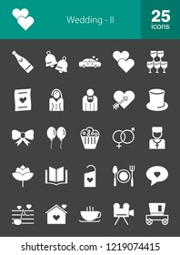 Wedding Glyph Inverted Icons