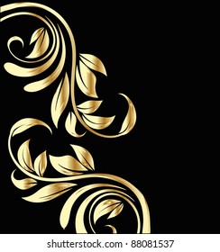 Wedding gold flowers background design