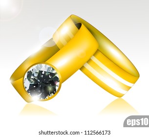 Wedding Gold ring eps10