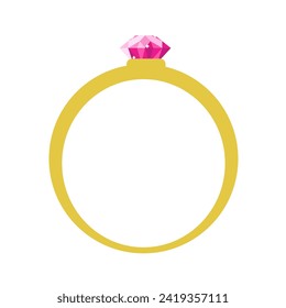 Ilustración vectorial del icono del anillo de oro de bodas