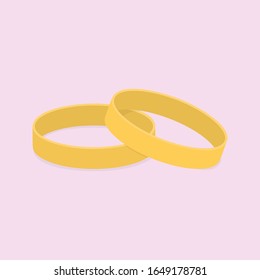 Wedding gold rings. Wedding concept. Vector illustration.