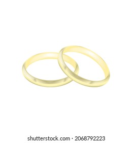 Обручальные золотые кольца. Wedding gold rings, vector graphics